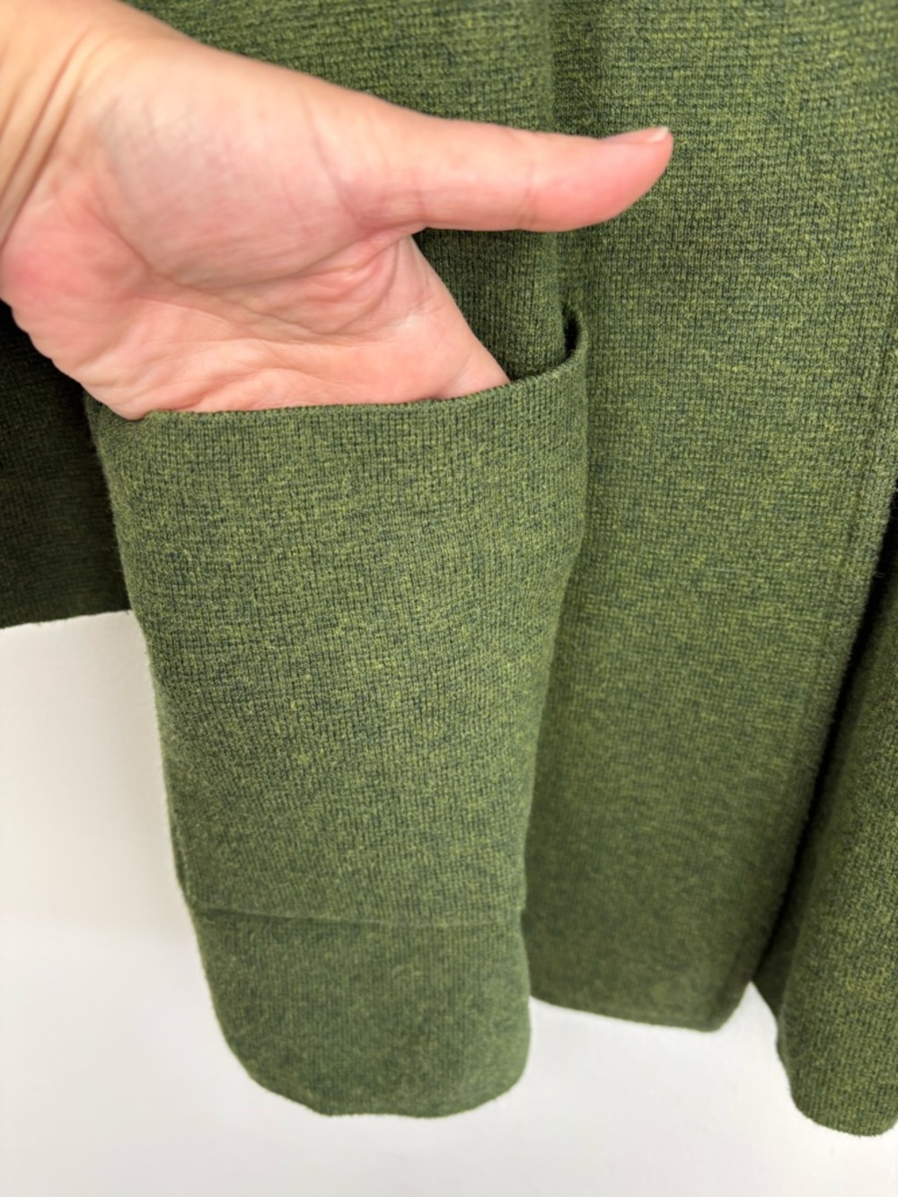 J. Crew Forest Green Crewneck Cardigan Cotton/Wool/Poly blend size Small - Picture 3 of 13